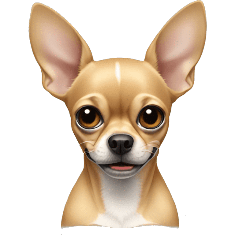 mean ugly tan chihuahua with grey background  emoji