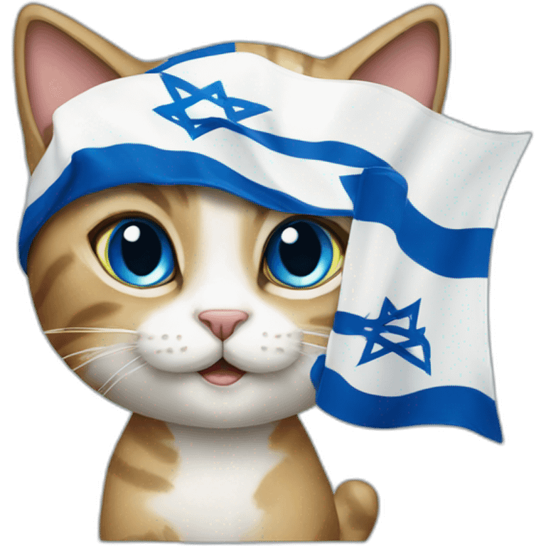 Cat with Israel flag emoji