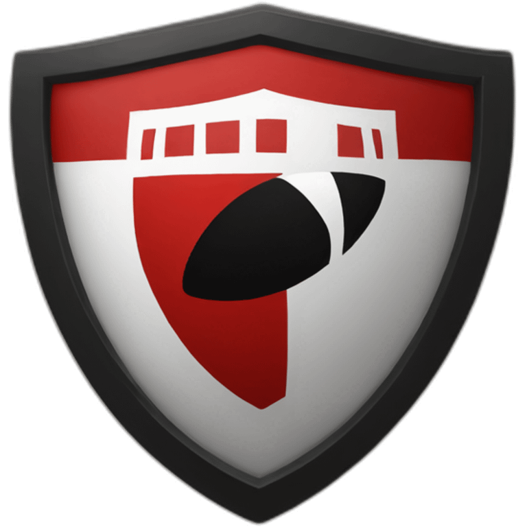 half red and half black football team shield emoji