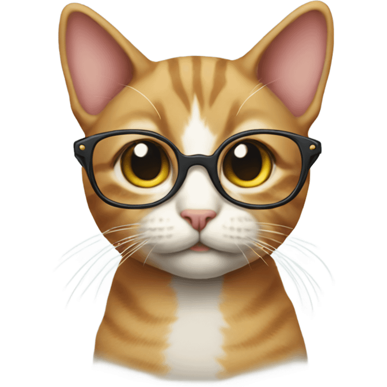 Cat wearing glasses emoji