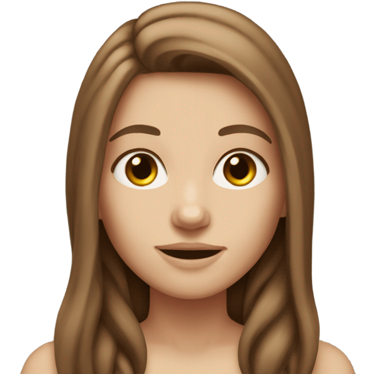 White girl with long brown hair emoji