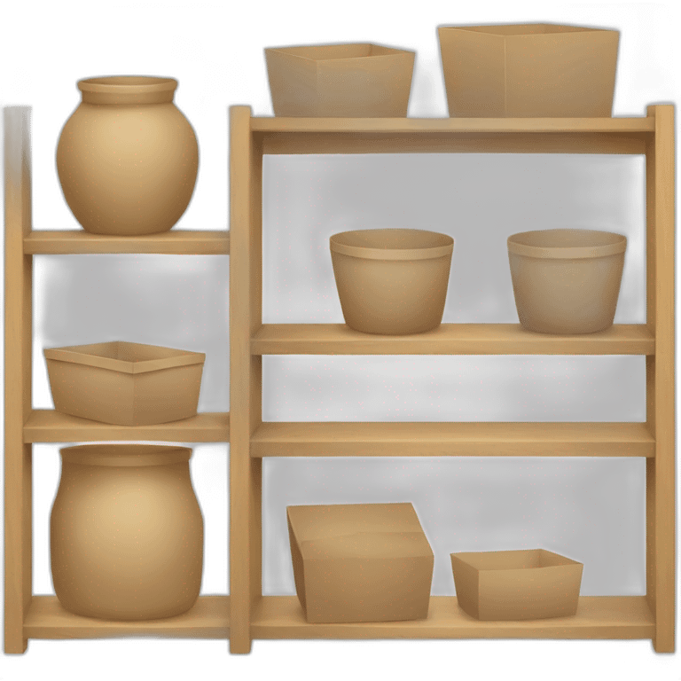 kitchen shelve with boxes emoji