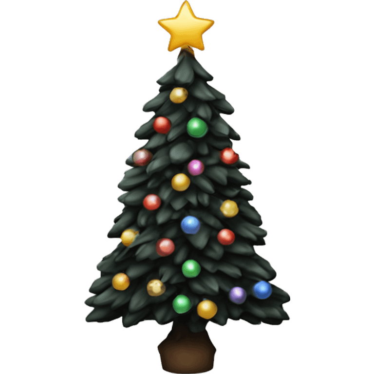 Christmas tree black emoji