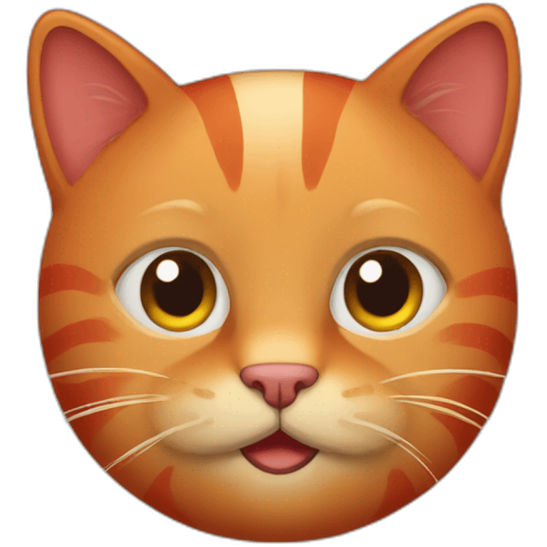 Red cat saludando emoji