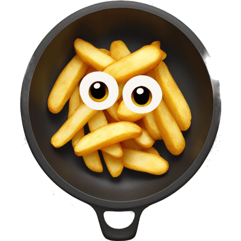 Fried potatoes with chicken emoji