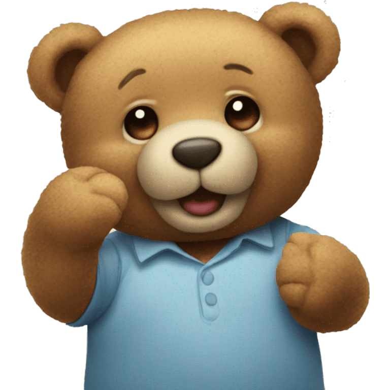 Teddy bear blowing kisses emoji