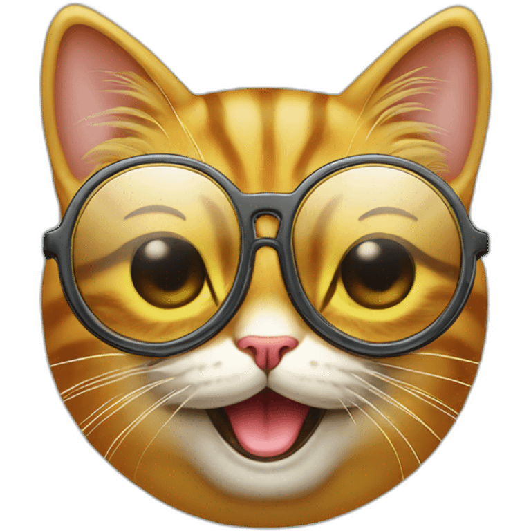 Un chat riche avec des lunettes de soleil emoji