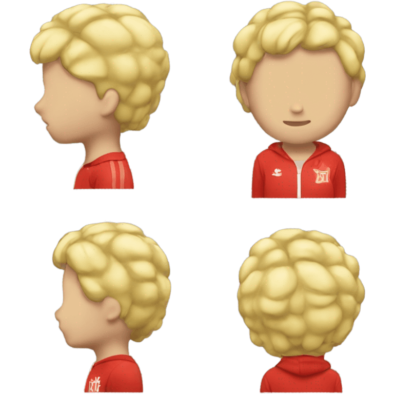 Short blonde hair red tracksuit  emoji