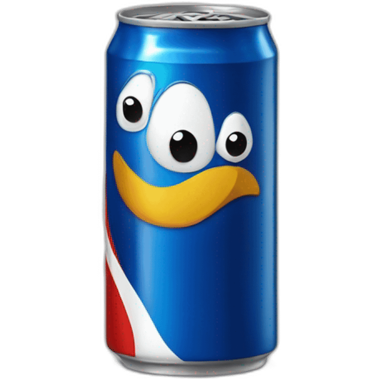 pensive face drinking from a pepsi can emoji