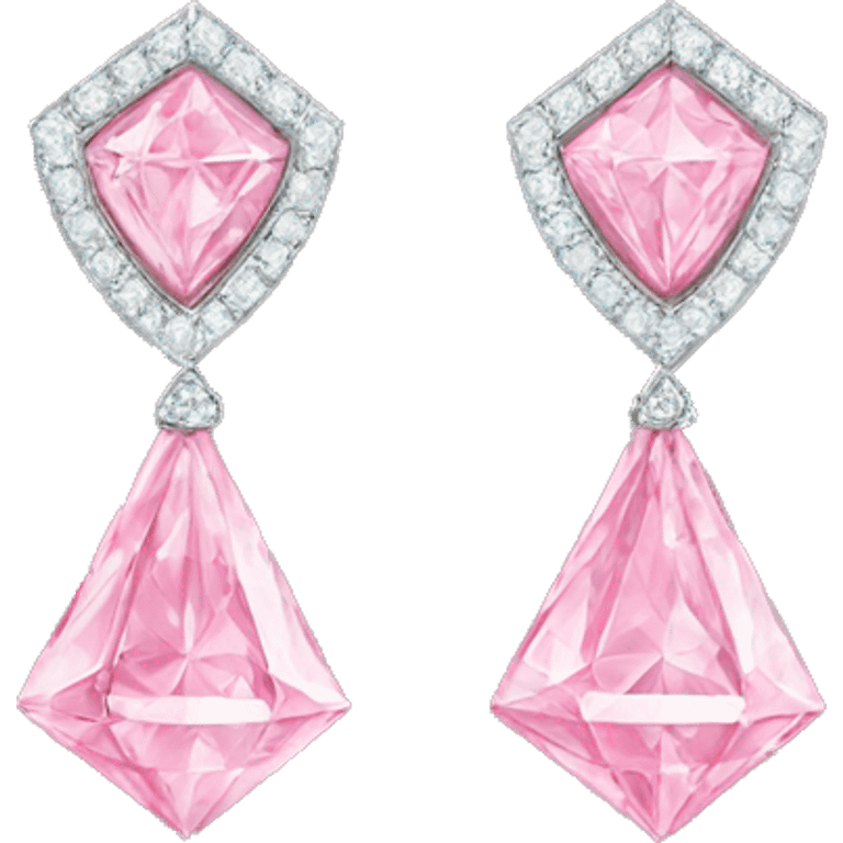 Pink diamond earrings  emoji