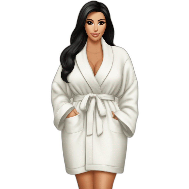 Kim kardashian perfect round bum bathrobe behind emoji