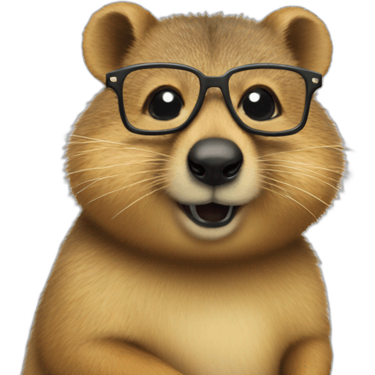 quokka with glasses and moustache emoji