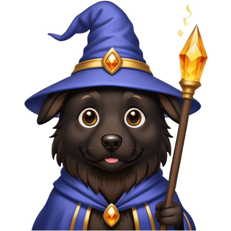 black dog Wizard emoji