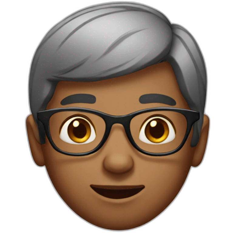 Indian boy with glasses small nose emoji