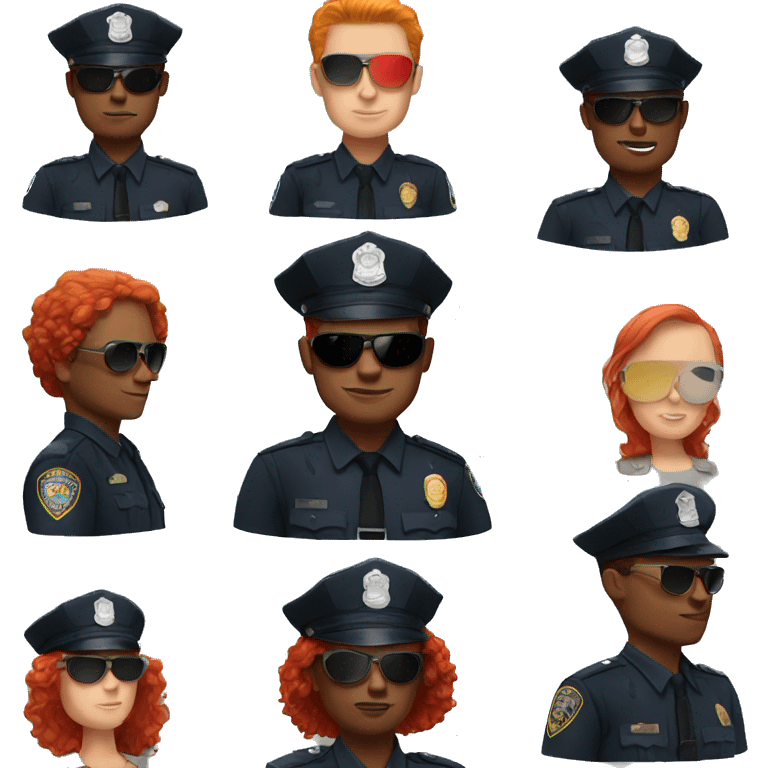 Cop with sunglasses and red hair emoji