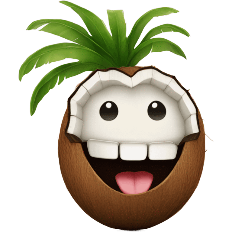 Smiling coconut  emoji