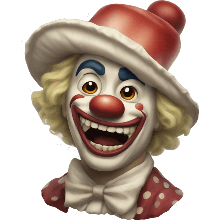 The face of a clown from the movie terrifying with a smile on his face emoji