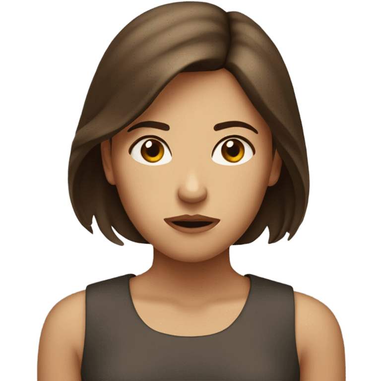 Girl with brown hair FED up  emoji