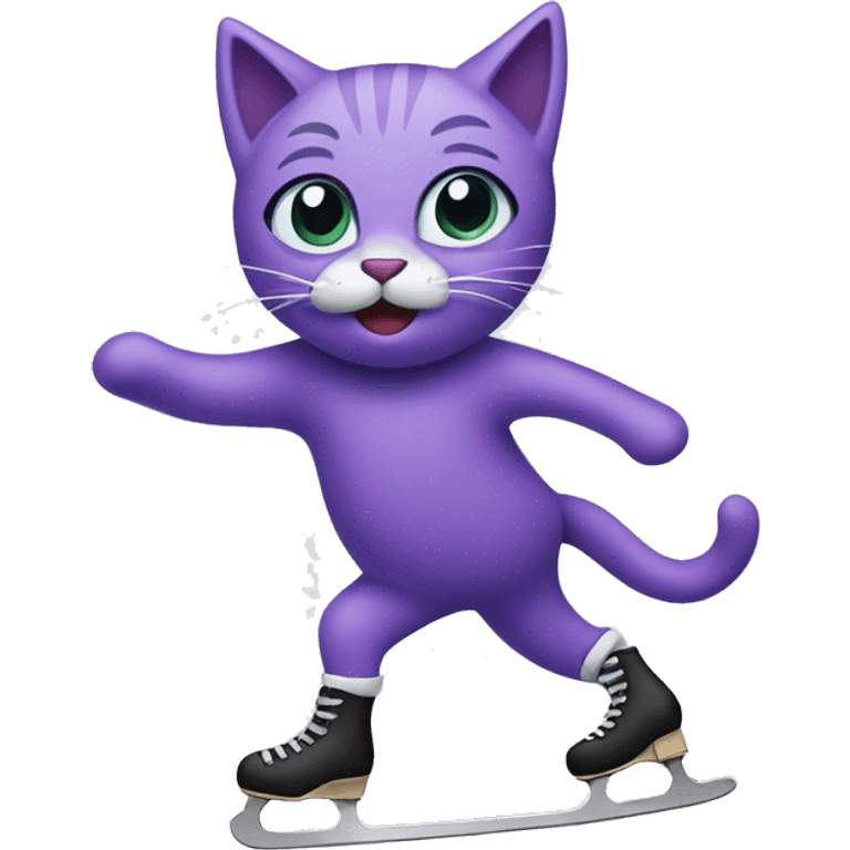 Purple cat ice skating  emoji