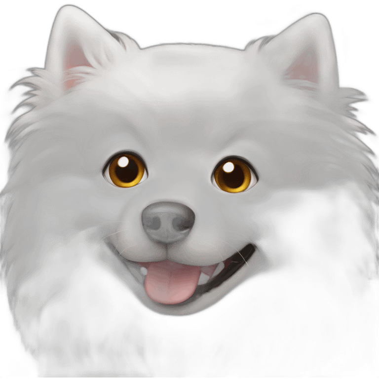 White Spitz says hello emoji