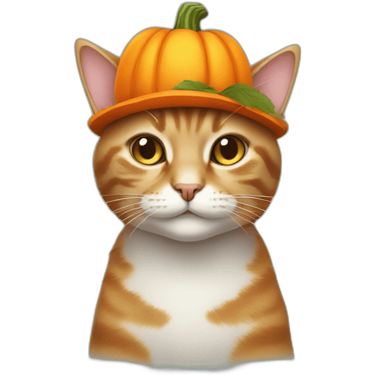 cat wearing pumpkin hat emoji