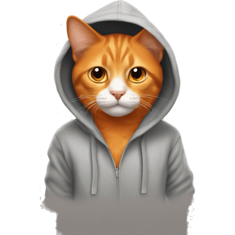 Orange cat wearing a hoodie  emoji