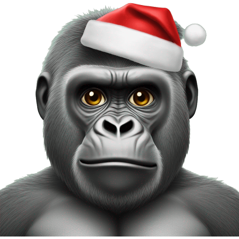 Gorilla in a santa suit ￼ emoji