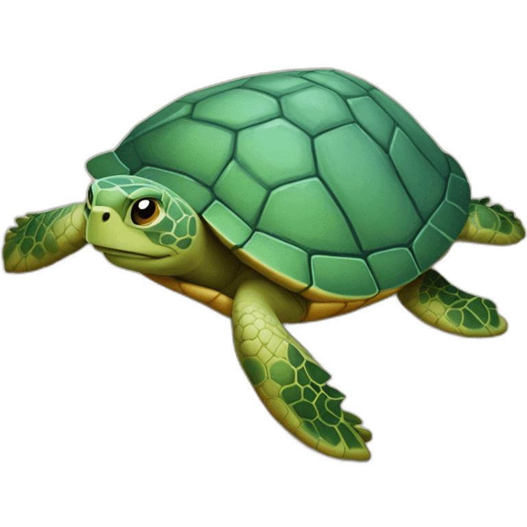 L’autre sur une tortue emoji