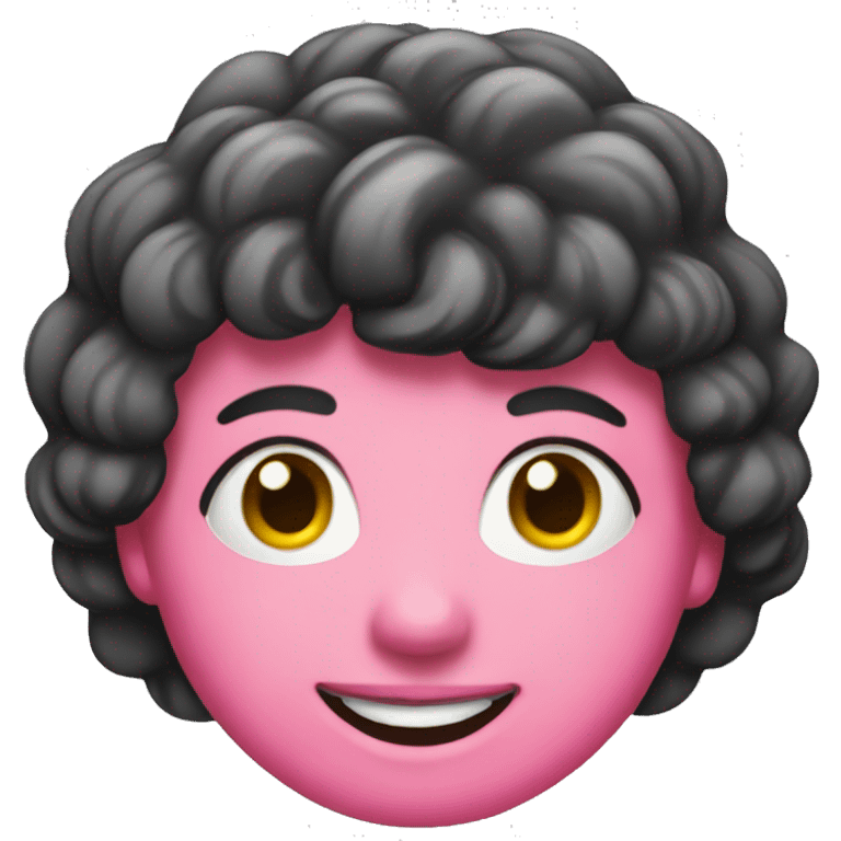 A person with a pink face and smiling lips emoji