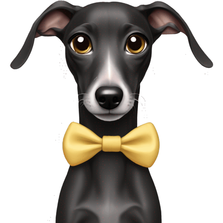 Black Italian greyhound with bows emoji