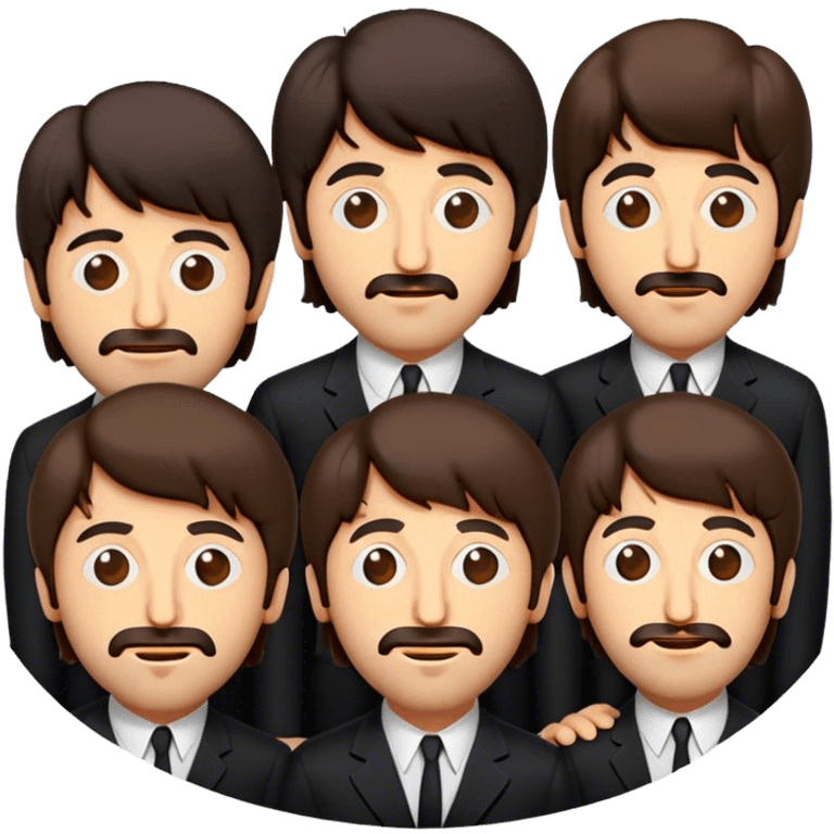 Cinematic Realistic The Beatles Pop Culture Emoji, showcasing an iconic, vibrant portrayal of the legendary band rendered with rich textures and nostalgic lighting that exude musical legacy. emoji