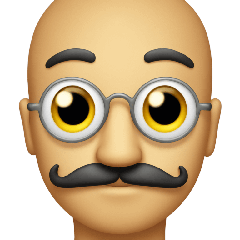 Bug eyed guy with a a moustache  emoji