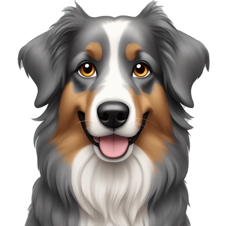 a long haired gray dog, english shepherd emoji