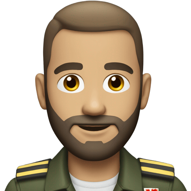 Canadian pilot with buzz cut and a beard emoji