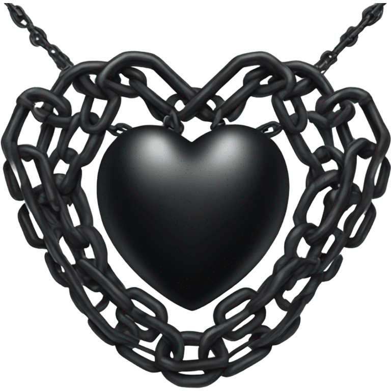 Black heart with chains wrapped around it  emoji