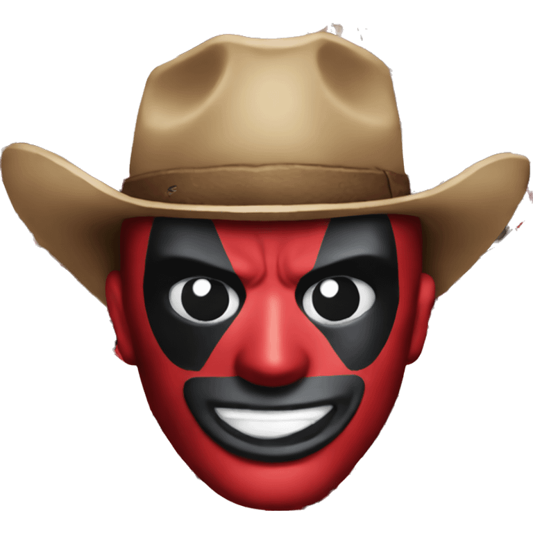 deadpool head with cowboy hat emoji