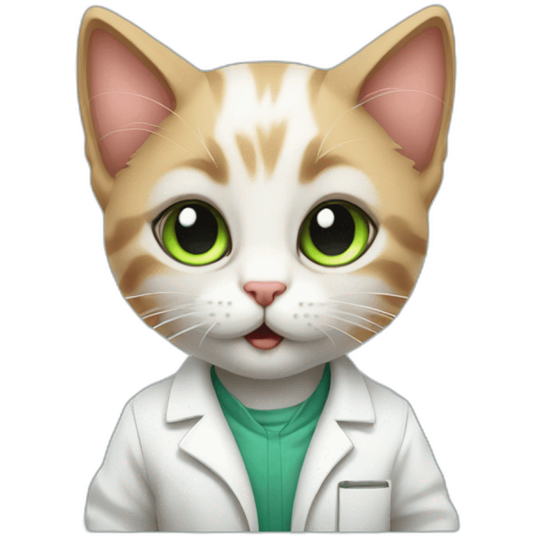 cute mad scientist kitten emoji