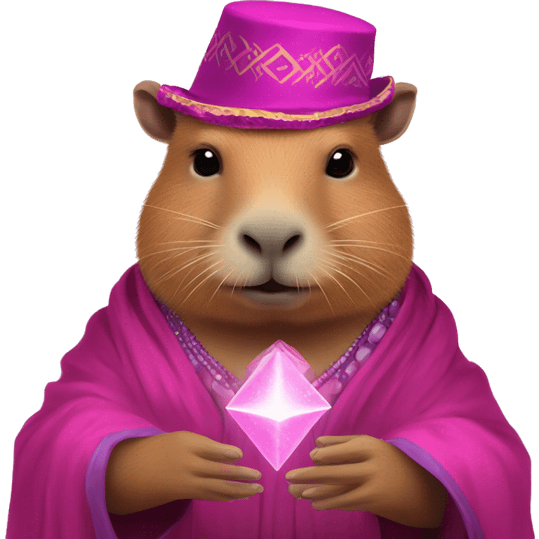 Capybara fortune teller in pink style emoji