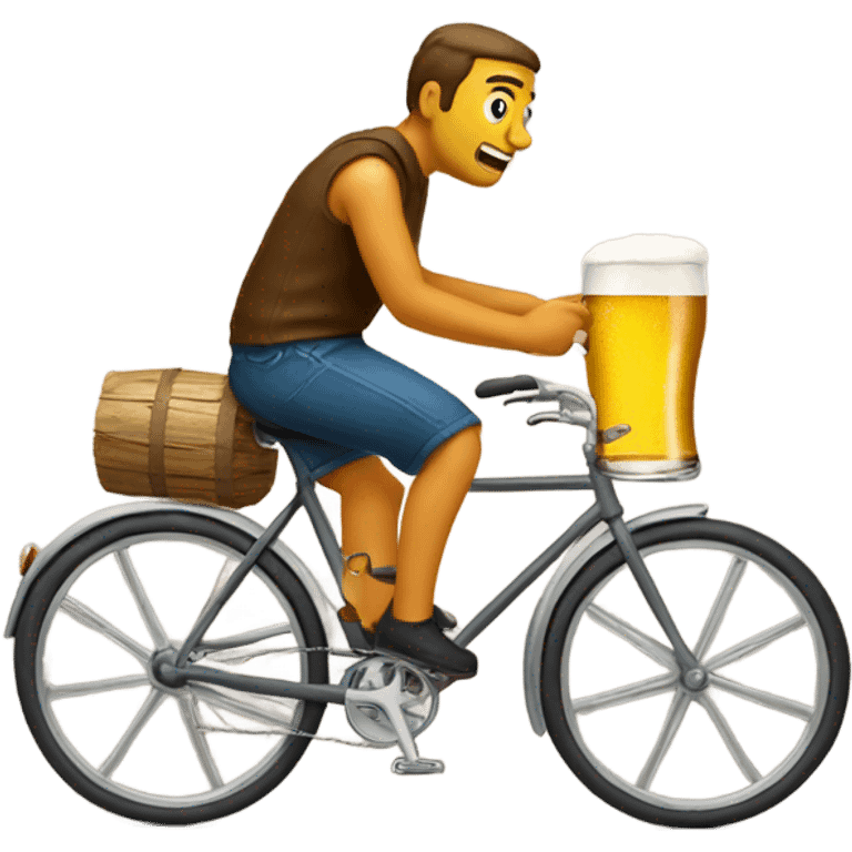 Beer riding bicycle emoji