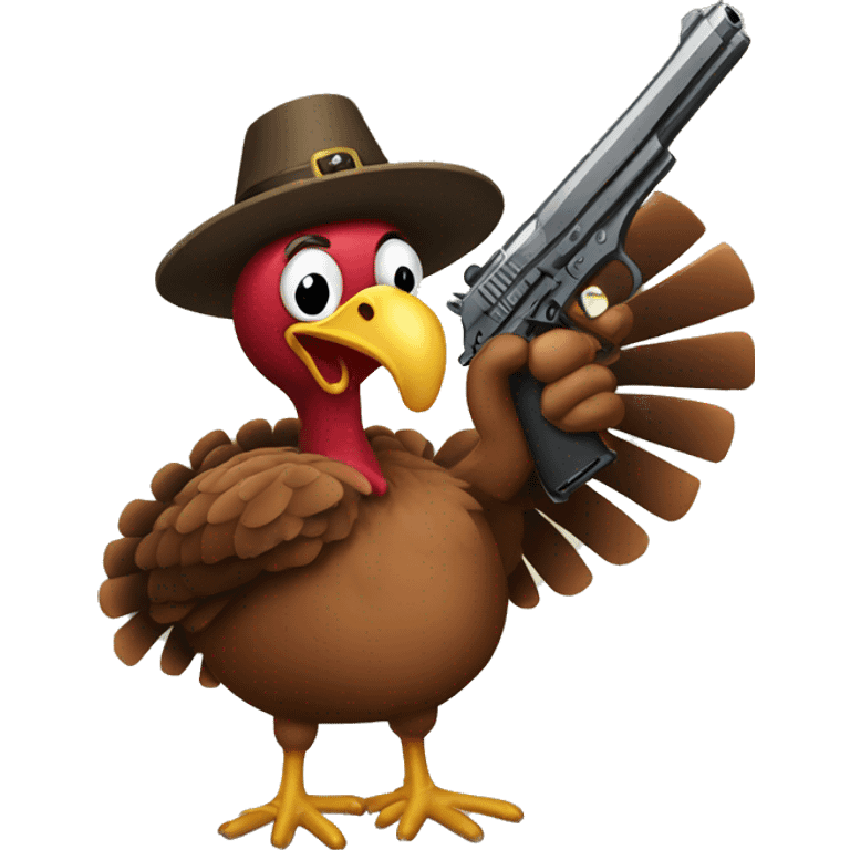 turkey holding a pistol emoji