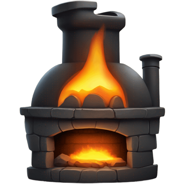 dark iron furnace fire face emoji