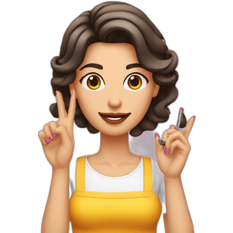 Mujer manicura con torno emoji