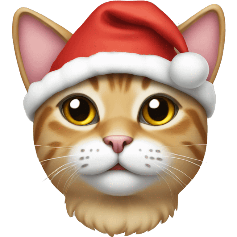 cat with a christmas hat emoji