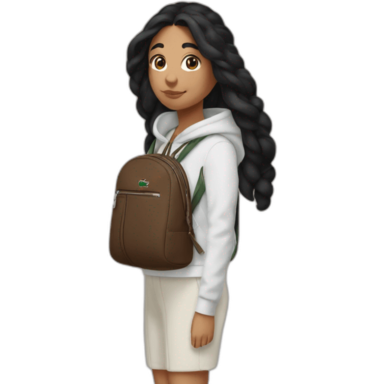 Lacoste bag latina girl with black lacoste hoodie emoji