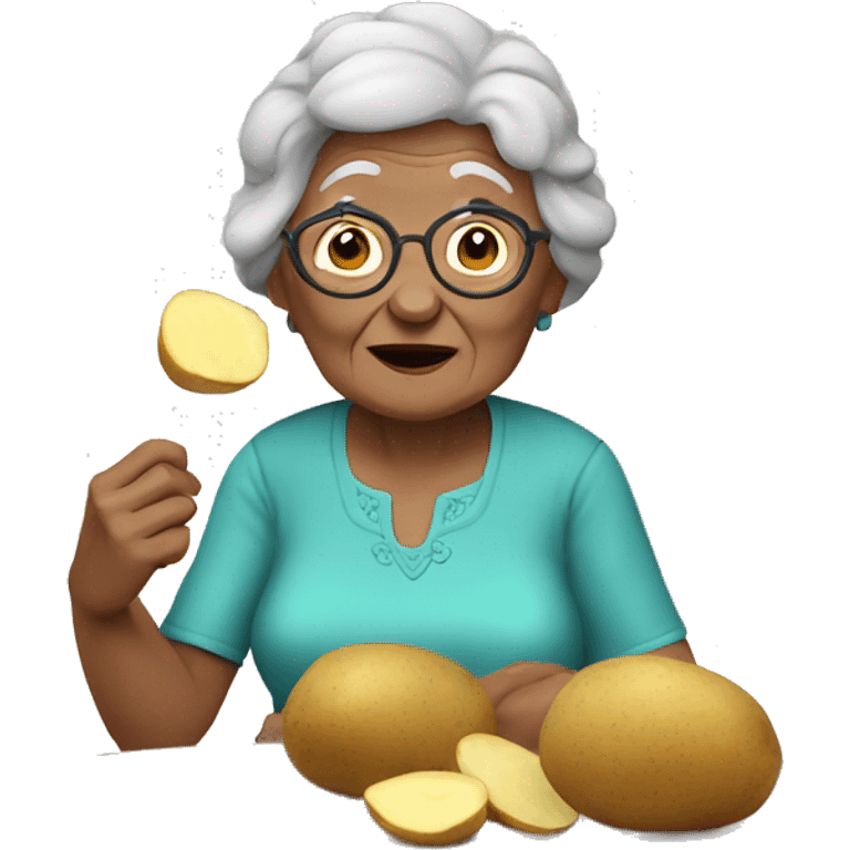 Granny eating potatoes emoji