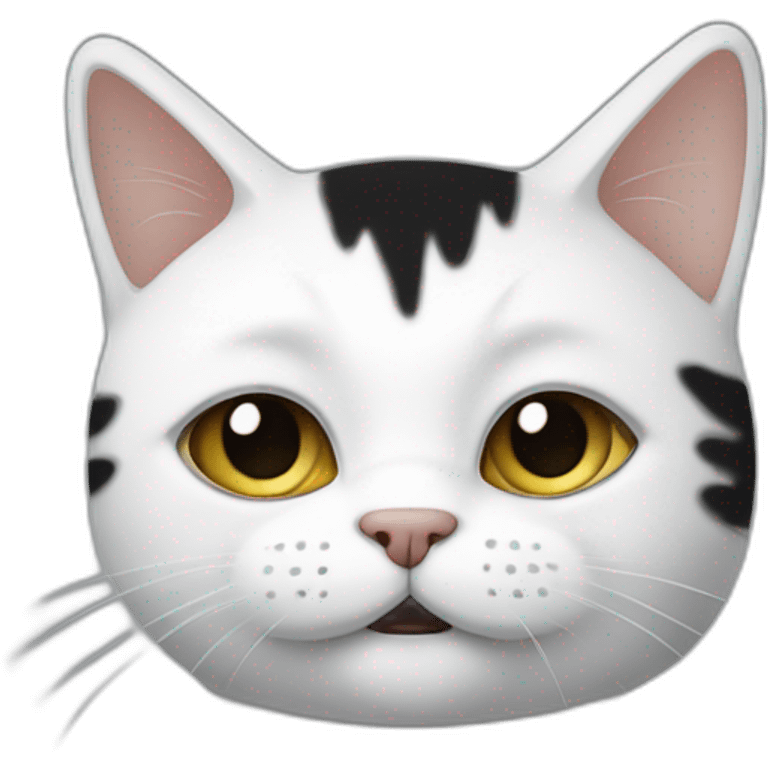 Un chat blanc et noir emoji