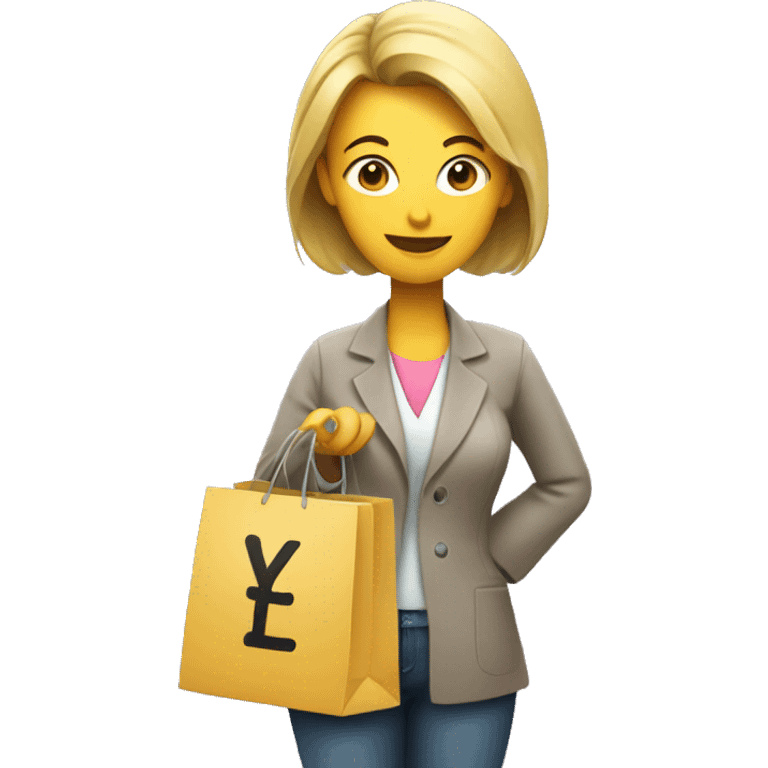 mom with a shopping bag with money symbol ey emoji