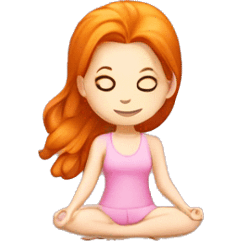 Ginger yoga girl light pink clothes n emoji