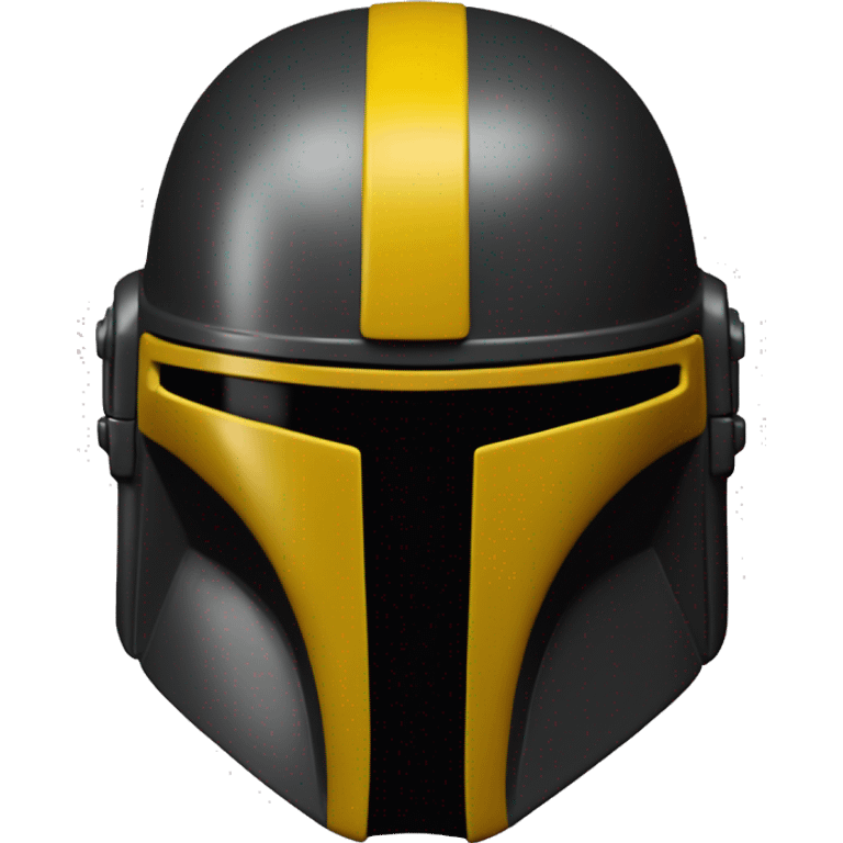 Mandalorian helmet black and yellow emoji