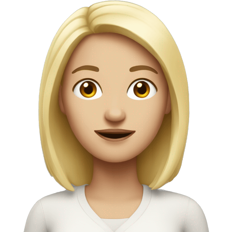 white woman, little frekles, cool, modern emoji